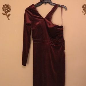 Off the shoulder Wine colored Dress